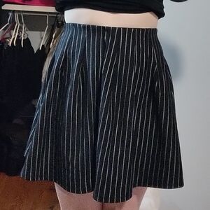 Black and White Striped Women's Skirt